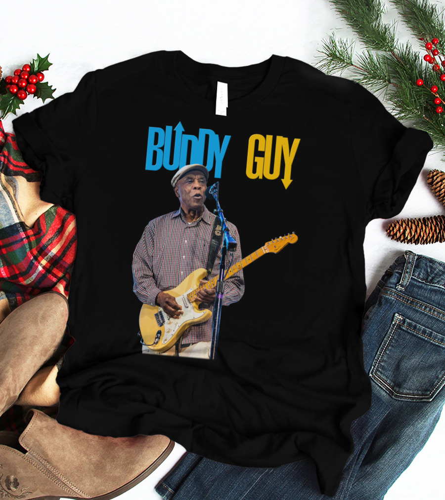 Buddy Guy Electric Blues Performance With Guitar And Microphone T-Shirt