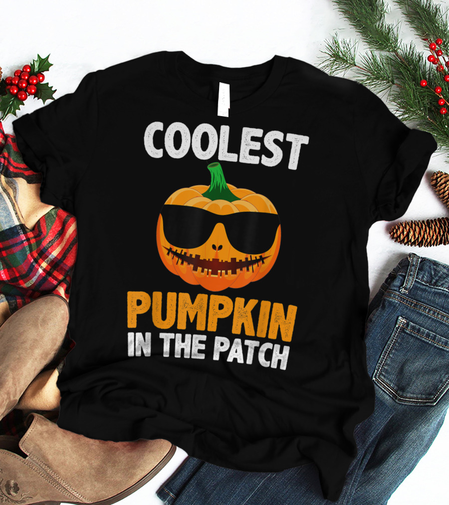 Coolest Pumpkin In The Patch With Sunglasses T-Shirt