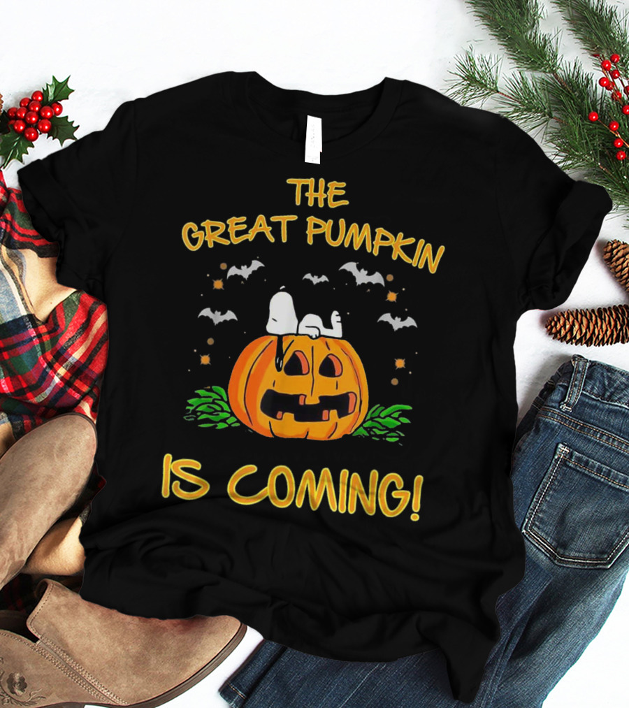 The Great Pumpkin Is Coming Peanuts Snoopy Halloween T-Shirt