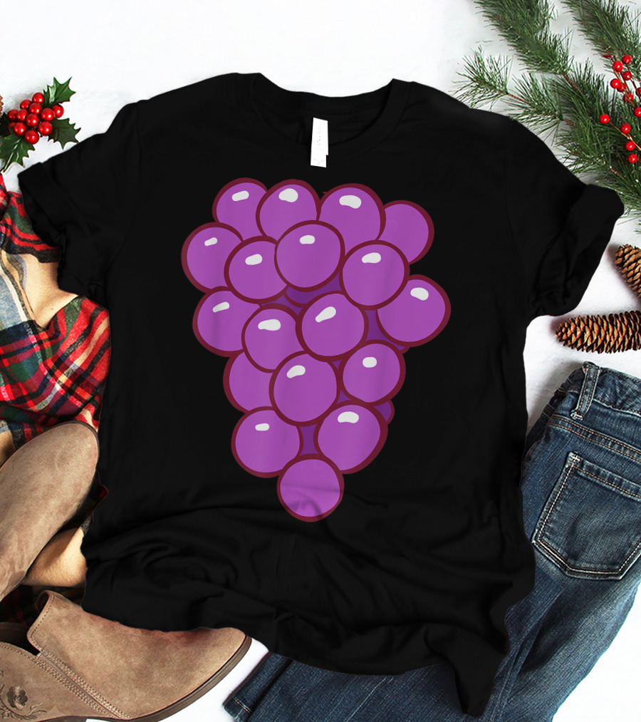 Funny Halloween Purple Grape Cluster T-Shirt