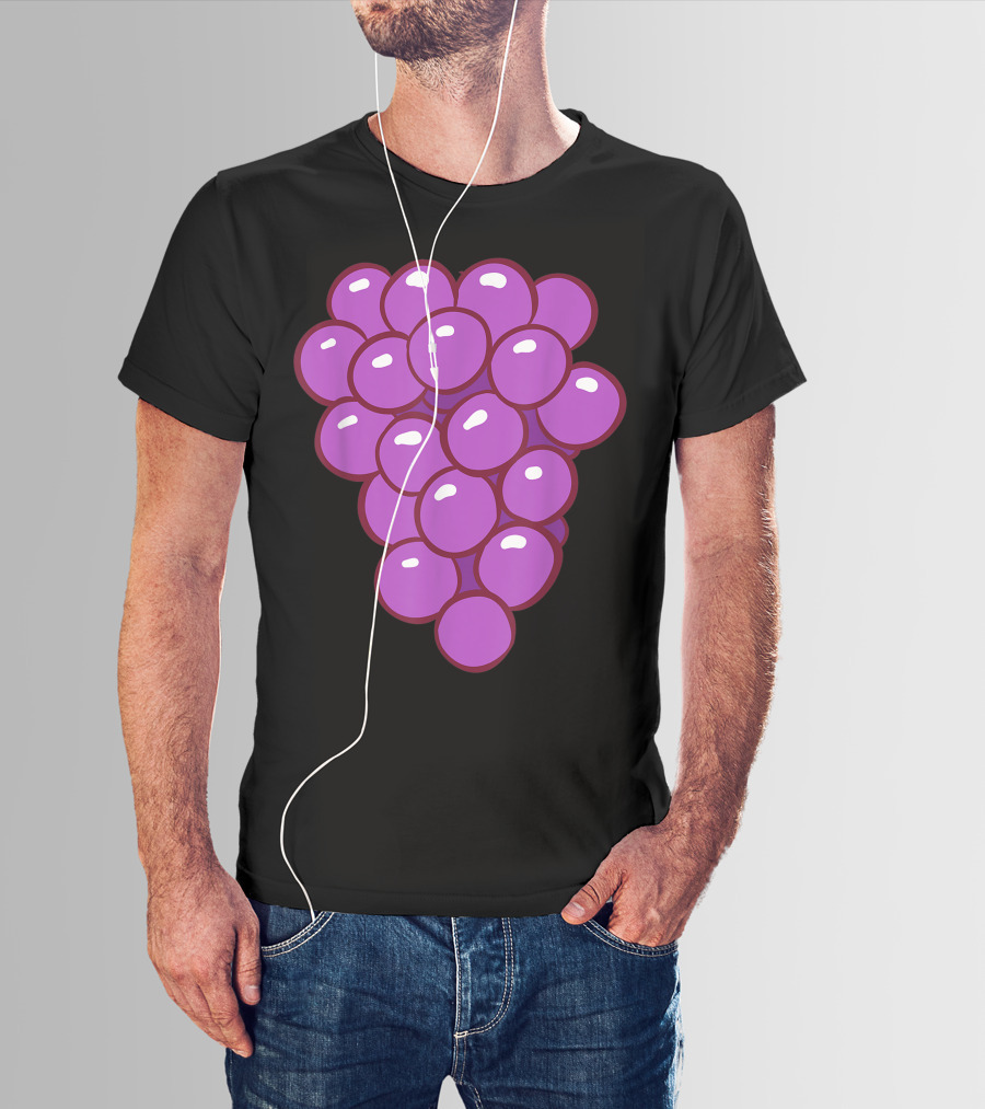 Funny Halloween Purple Grape Cluster T-Shirt