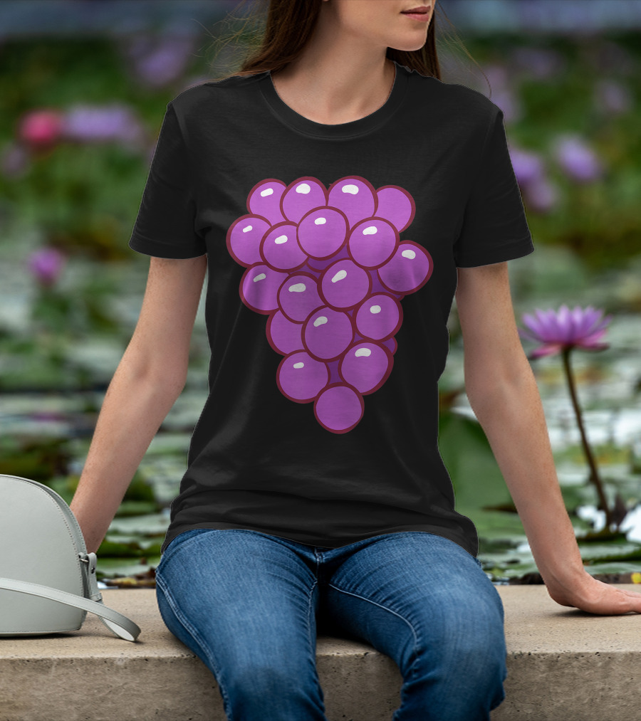 Funny Halloween Purple Grape Cluster T-Shirt