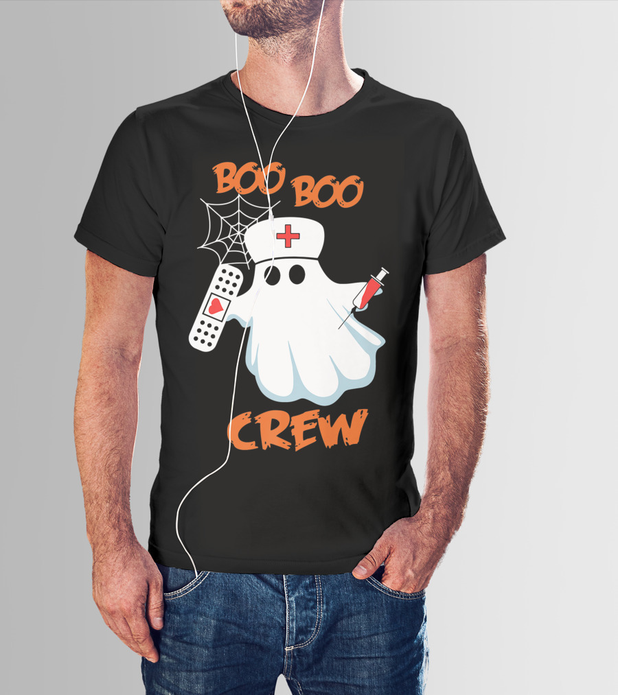 Boo Boo Crew Funny Halloween Nurse RN Medical EMS Staff T-Shirt