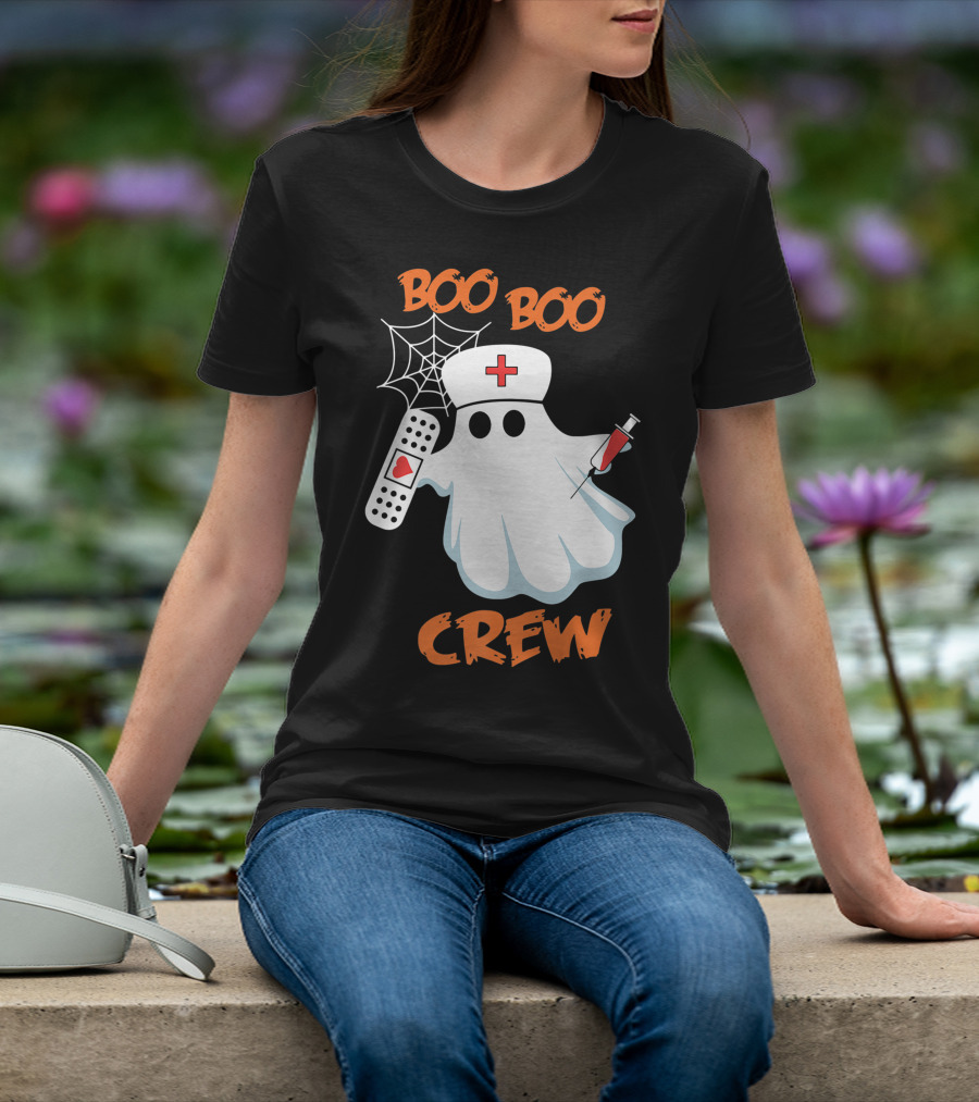 Boo Boo Crew Funny Halloween Nurse RN Medical EMS Staff T-Shirt