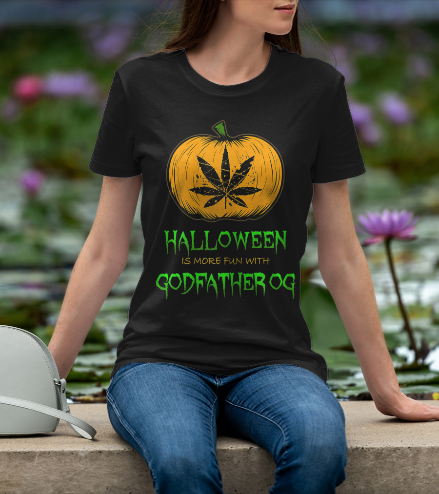 Halloween Is More Fun With Godfather OG Weed Pumpkin T-Shirt