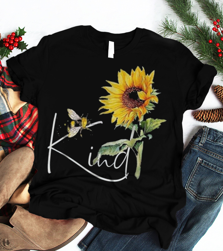 Kind Bee Sunflower Teacher T-Shirt