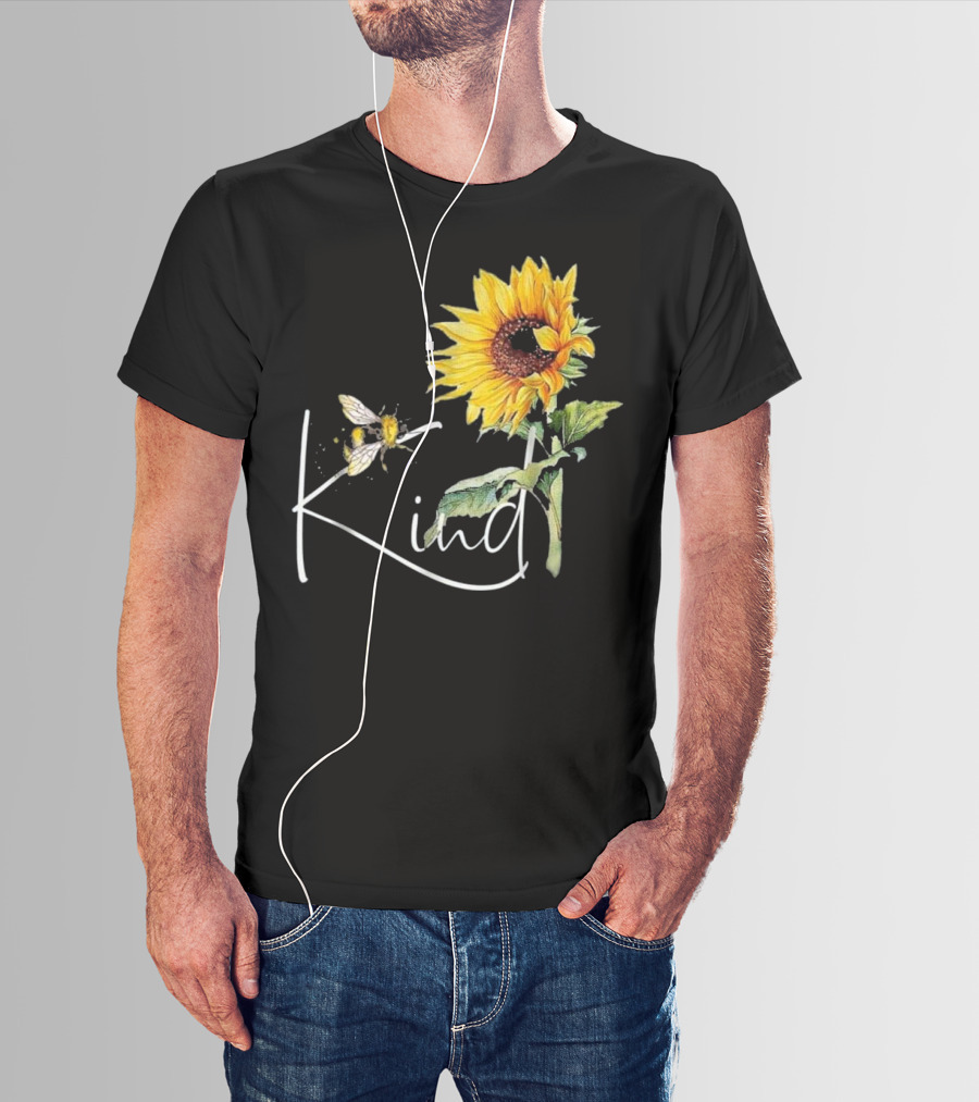 Kind Bee Sunflower Teacher T-Shirt