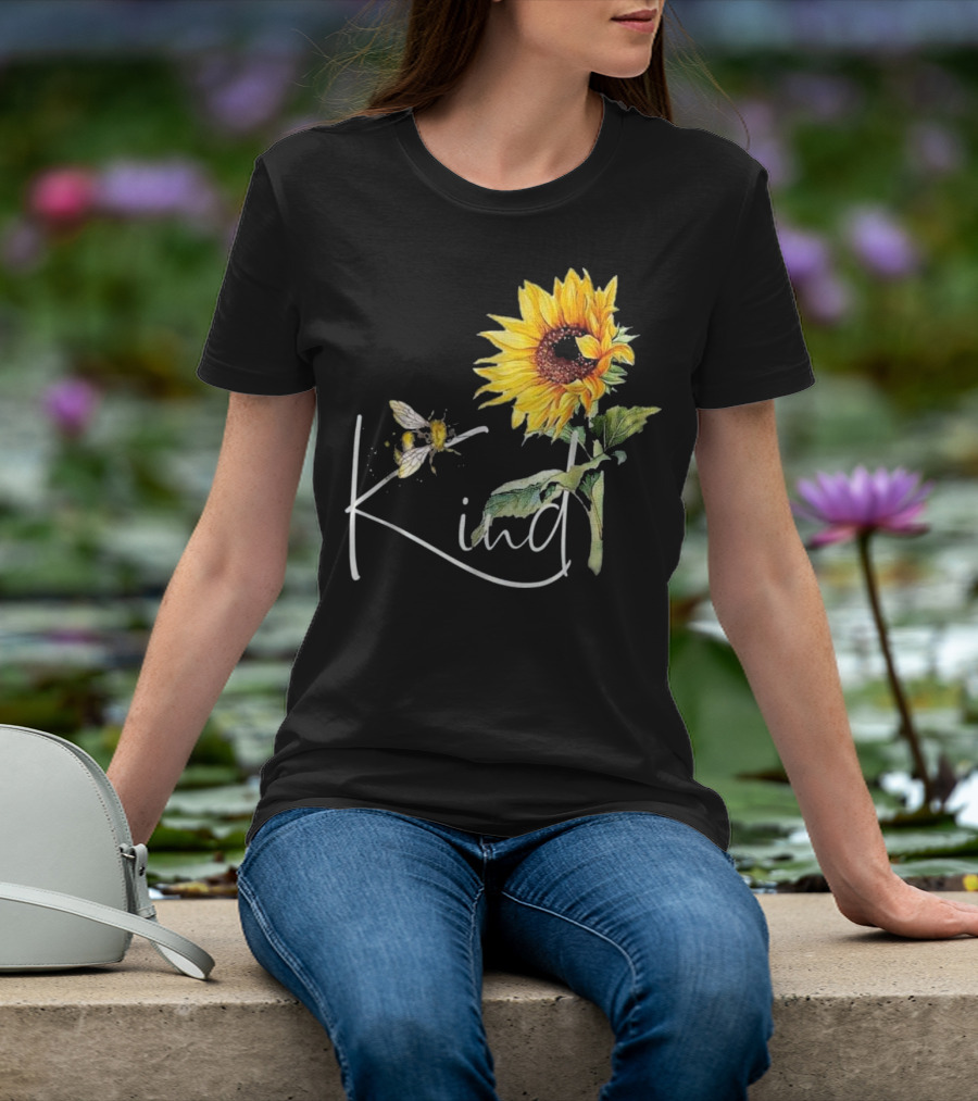 Kind Bee Sunflower Teacher T-Shirt