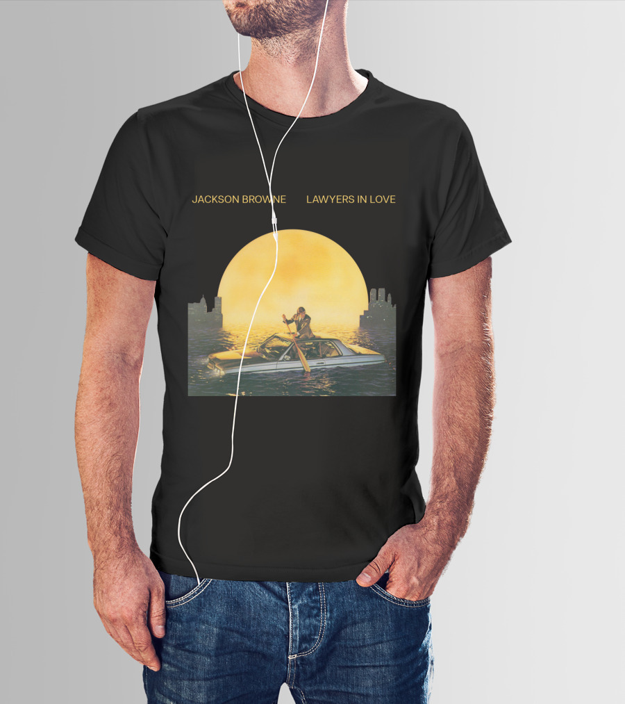 Jackson Browne Lawyers In Love Car And Moon Scene T-Shirt