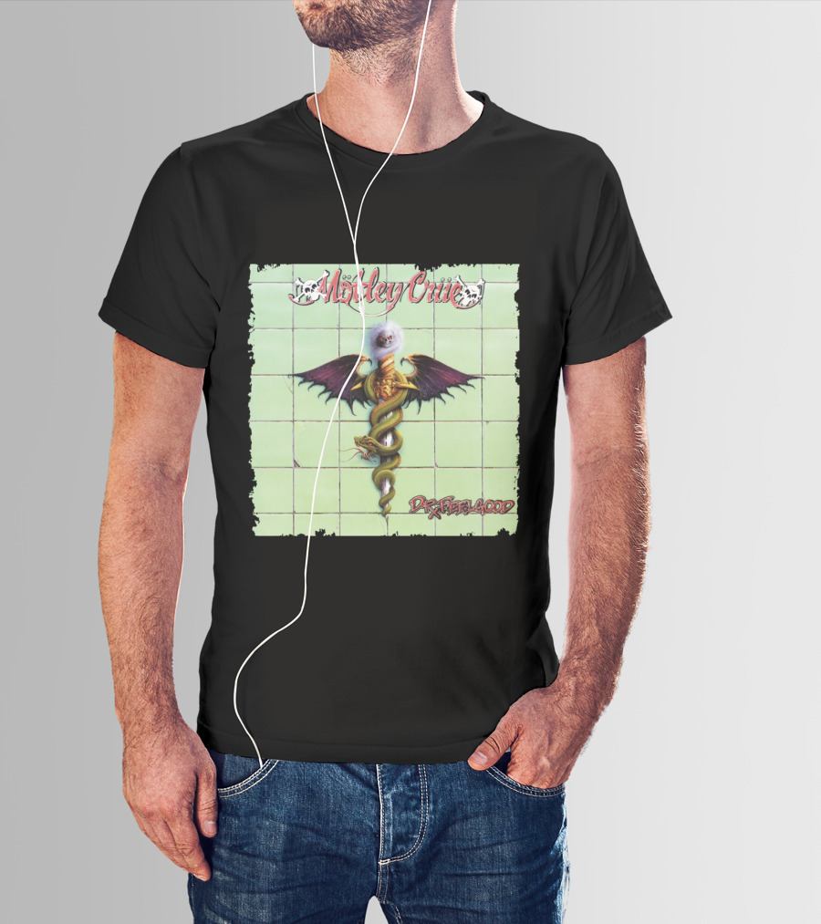 Mötley Crüe Dr. Feelgood Winged Caduceus Snake T-Shirt
