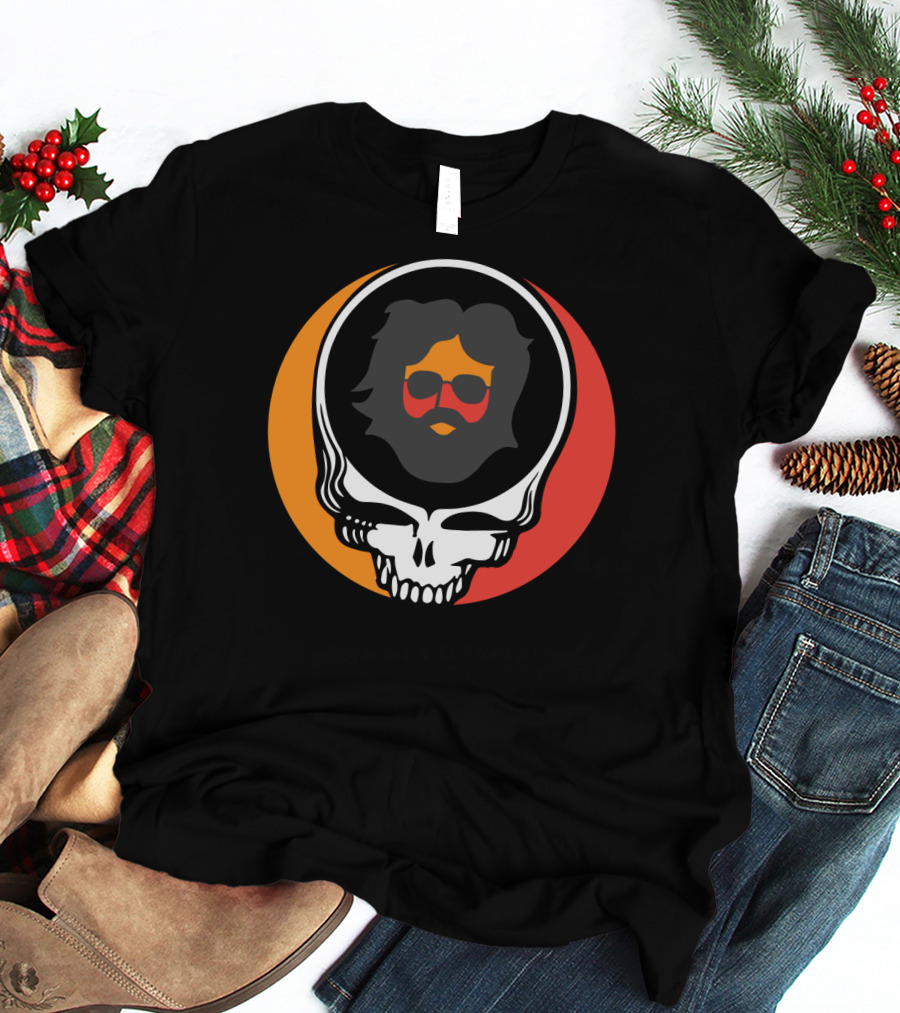 Grateful Dead Skull With Sunglasses And Sunset Colors T-Shirt