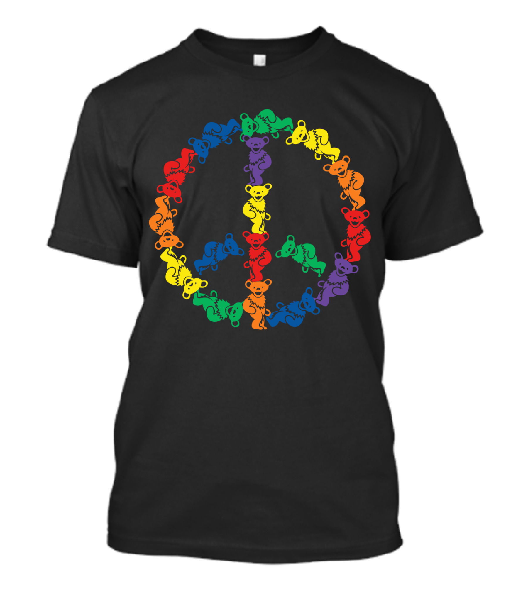 Grateful Dead Rainbow Dancing Bears Peace Sign T-Shirt