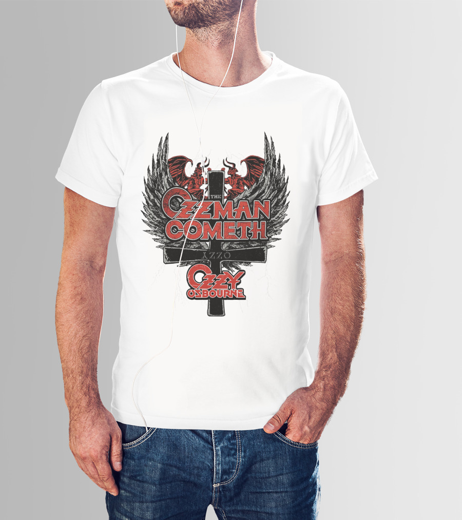 The Ozzman Cometh Ozzy Osbourne Oz 18 Winged Cross T-Shirt