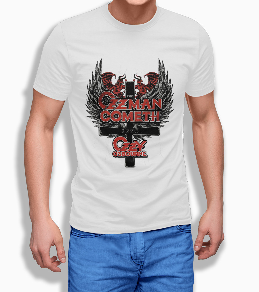 The Ozzman Cometh Ozzy Osbourne Oz 18 Winged Cross T-Shirt