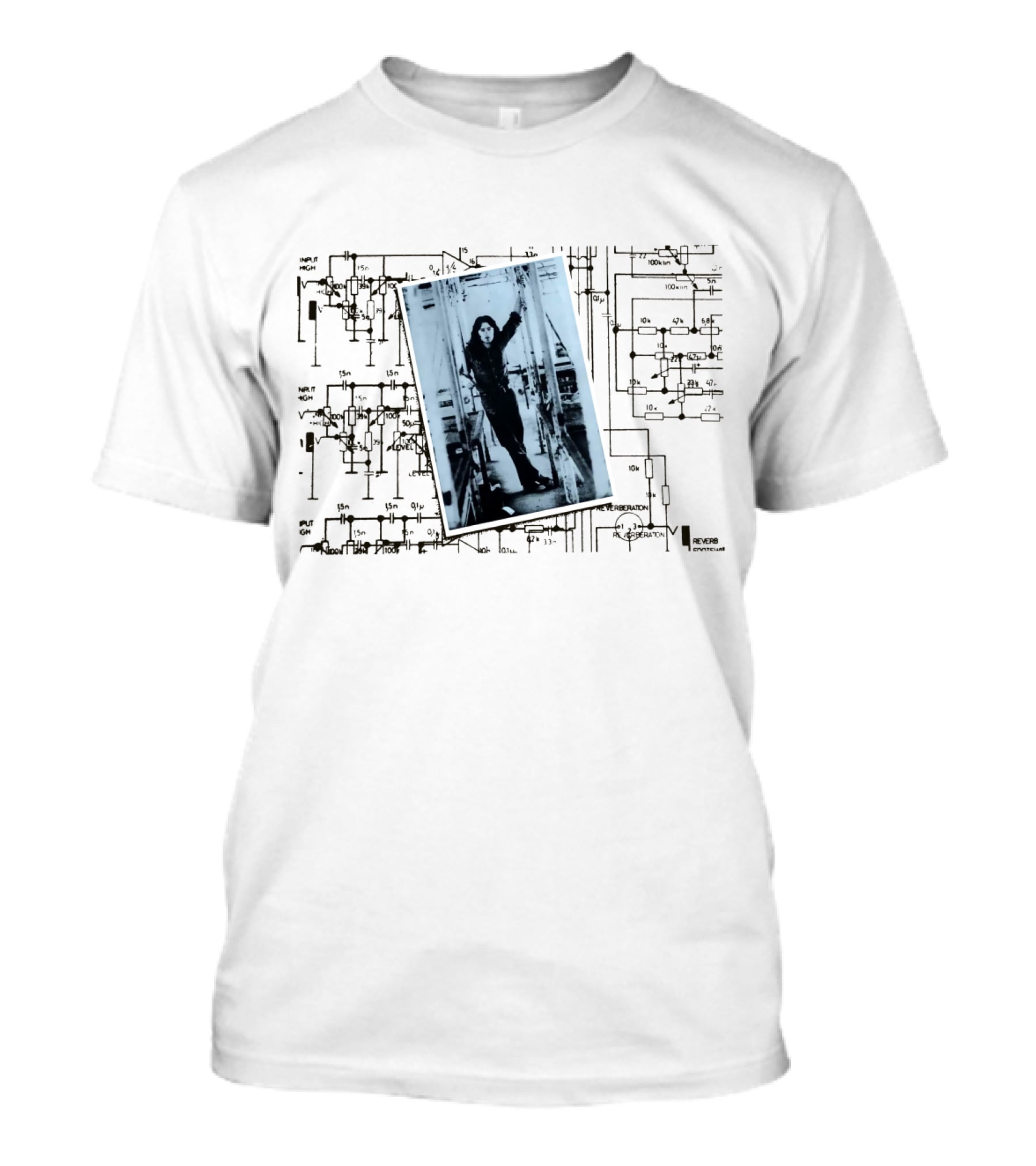 Vintage Circuitry And Black And White Photo Collage T-Shirt