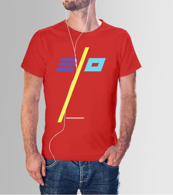 Elo Band Logo With Stylized Colors And Geometric Patterns T-Shirt