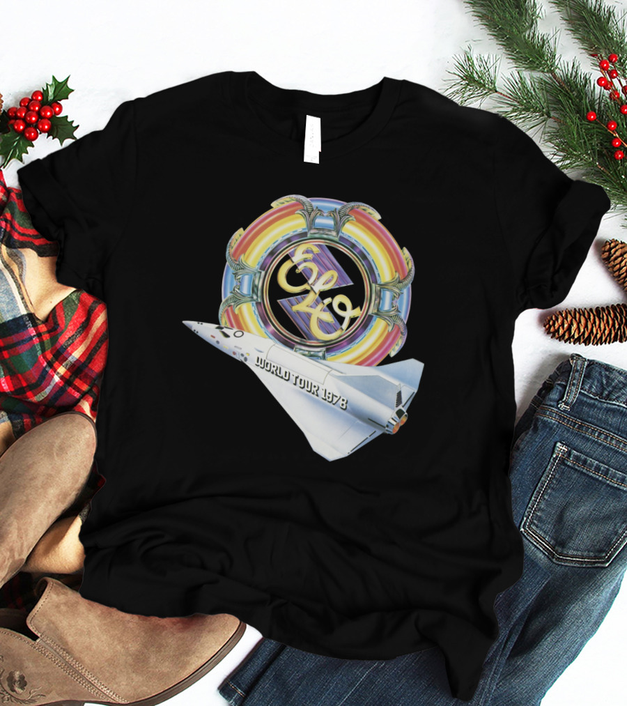 Electric Light Orchestra World Tour 1978 Logo With Spacecraft T-Shirt