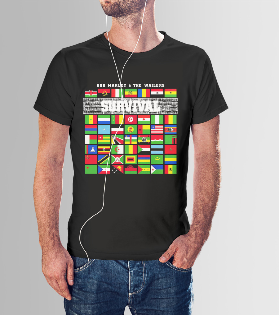 Bob Marley & The Wailers Survival Album Flags T-Shirt