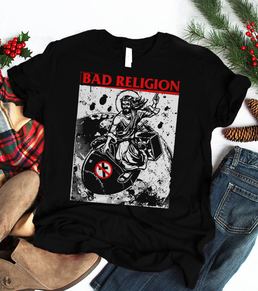 Bad Religion Jesus Riding Bomb Artwork T-Shirt