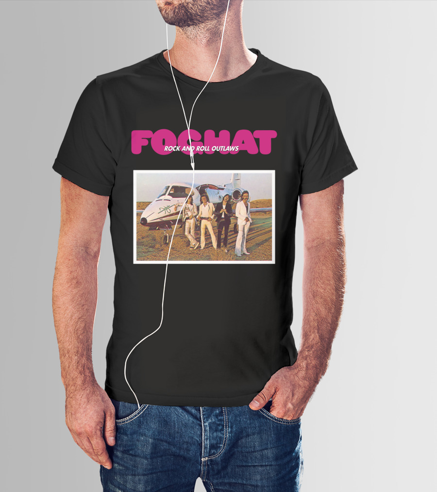 Foghat Rock And Roll Outlaws Band Jet Scene T-Shirt