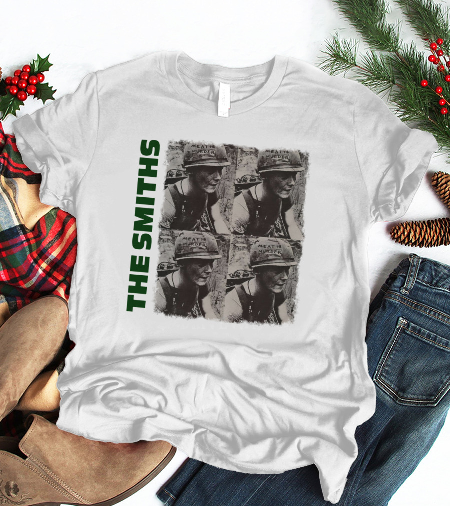 The Smiths Meat Is Murder Album Cover Four Panel Black And White Photographic T-Shirt