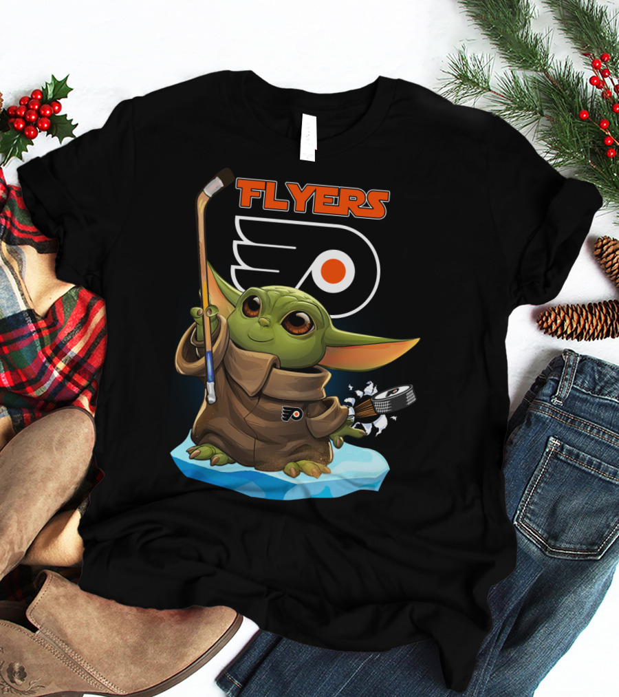Baby Yoda Hockey Philadelphia Flyers T-Shirt