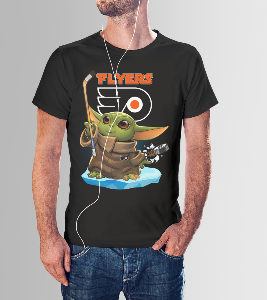 Baby Yoda Hockey Philadelphia Flyers T-Shirt