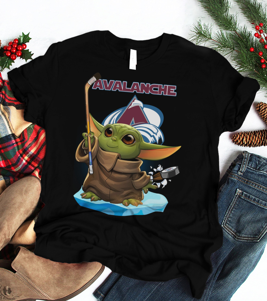 Avalanche Baby Yoda Colorado Hockey T-Shirt