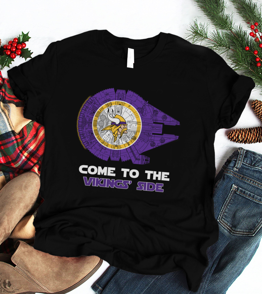 Come To The Vikings' Side Minnesota Vikings Millennium Falcon Nfl T-Shirt