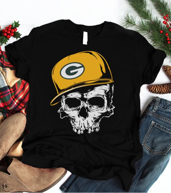 Green Bay Packers Skull With Iconic Cap T-Shirt