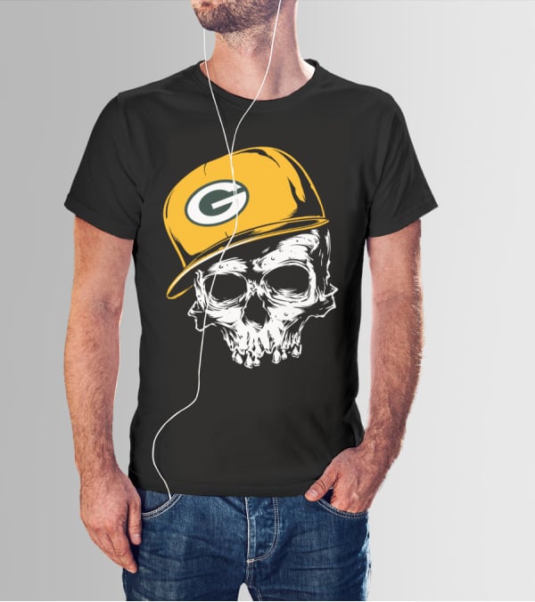 Green Bay Packers Skull With Iconic Cap T-Shirt