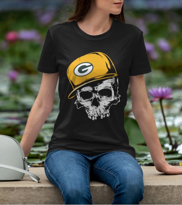 Green Bay Packers Skull With Iconic Cap T-Shirt