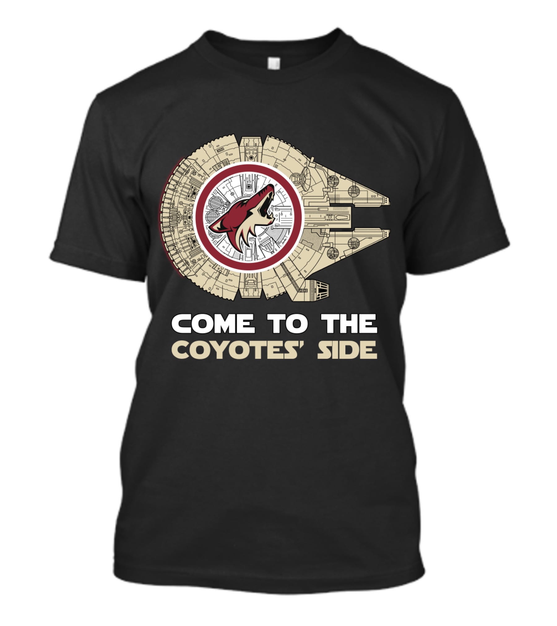 Come To The Coyotes' Side Arizona Coyotes Millennium Falcon T-Shirt