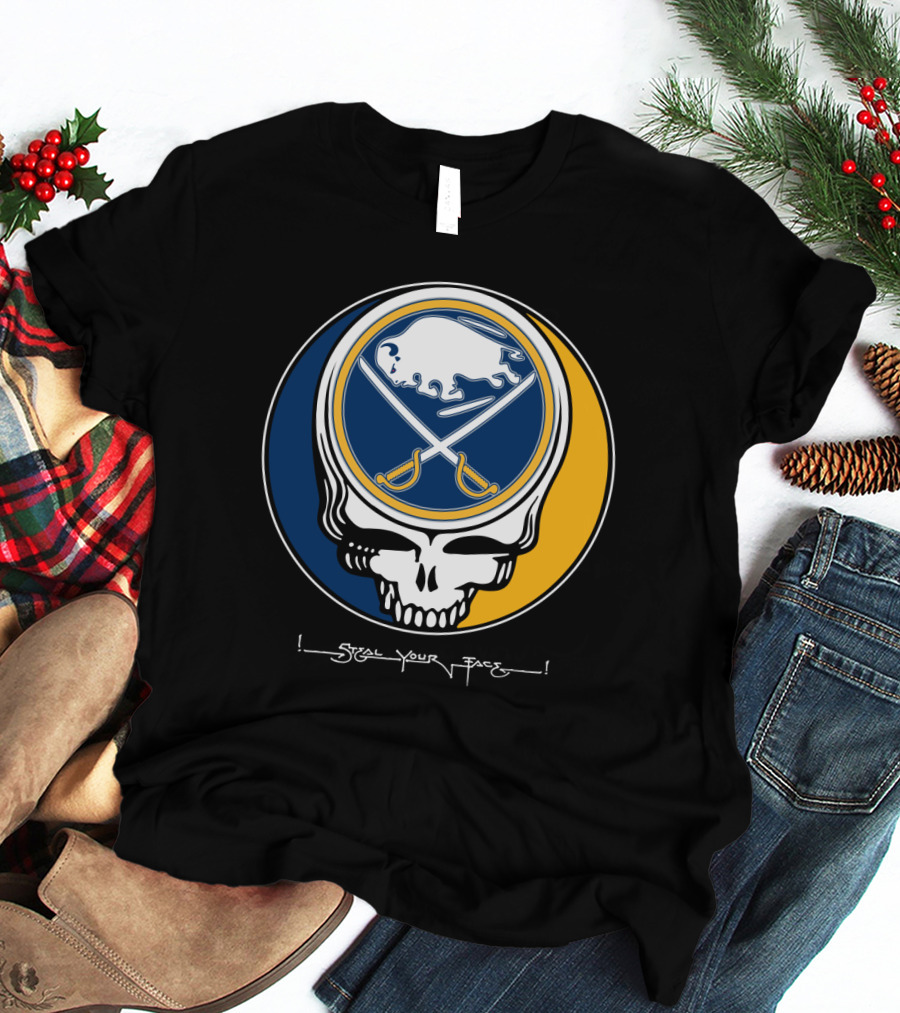 Grateful Dead Steal Your Face Buffalo Sabres Skull T-Shirt
