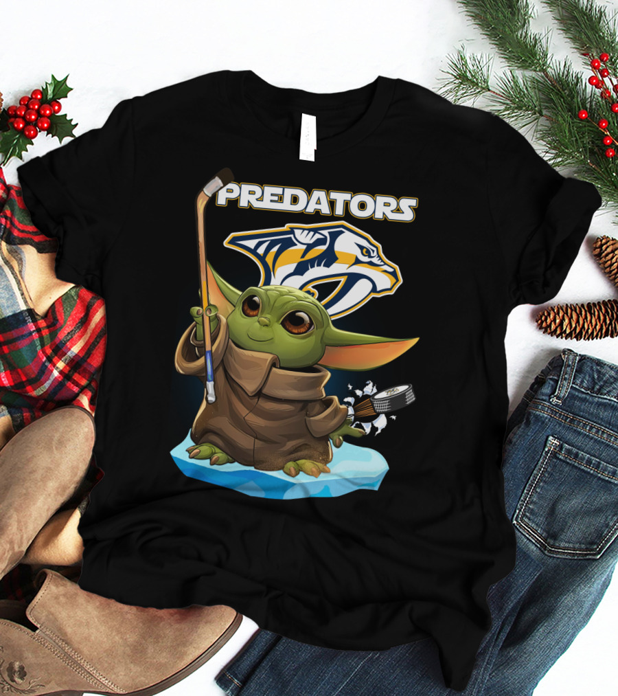 Baby Yoda Predators Nashville Hockey T-Shirt