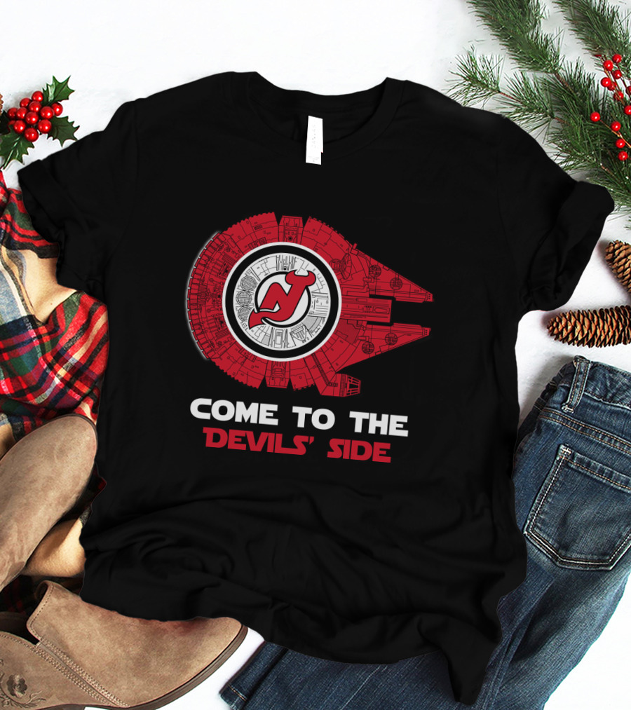 Come To The Devils' Side New Jersey Devils Millennium Falcon T-Shirt