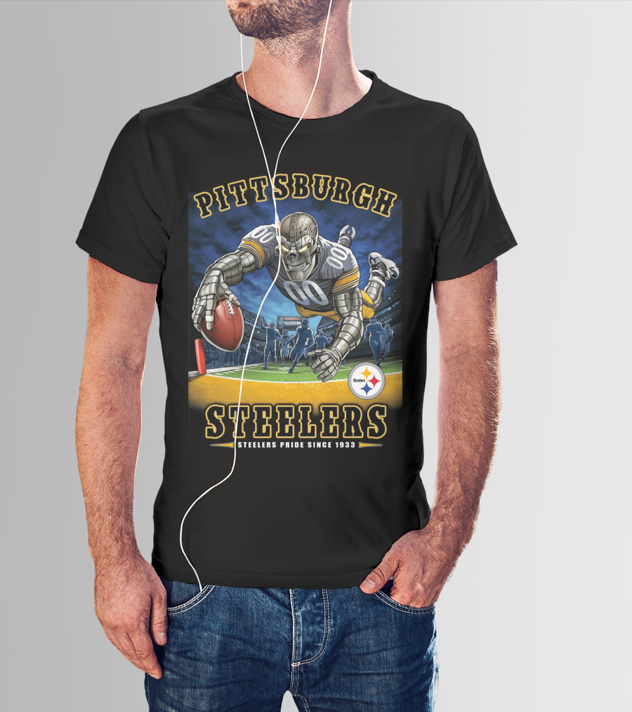Pittsburgh Steelers Pride Since 1933 End Zone Action T-Shirt
