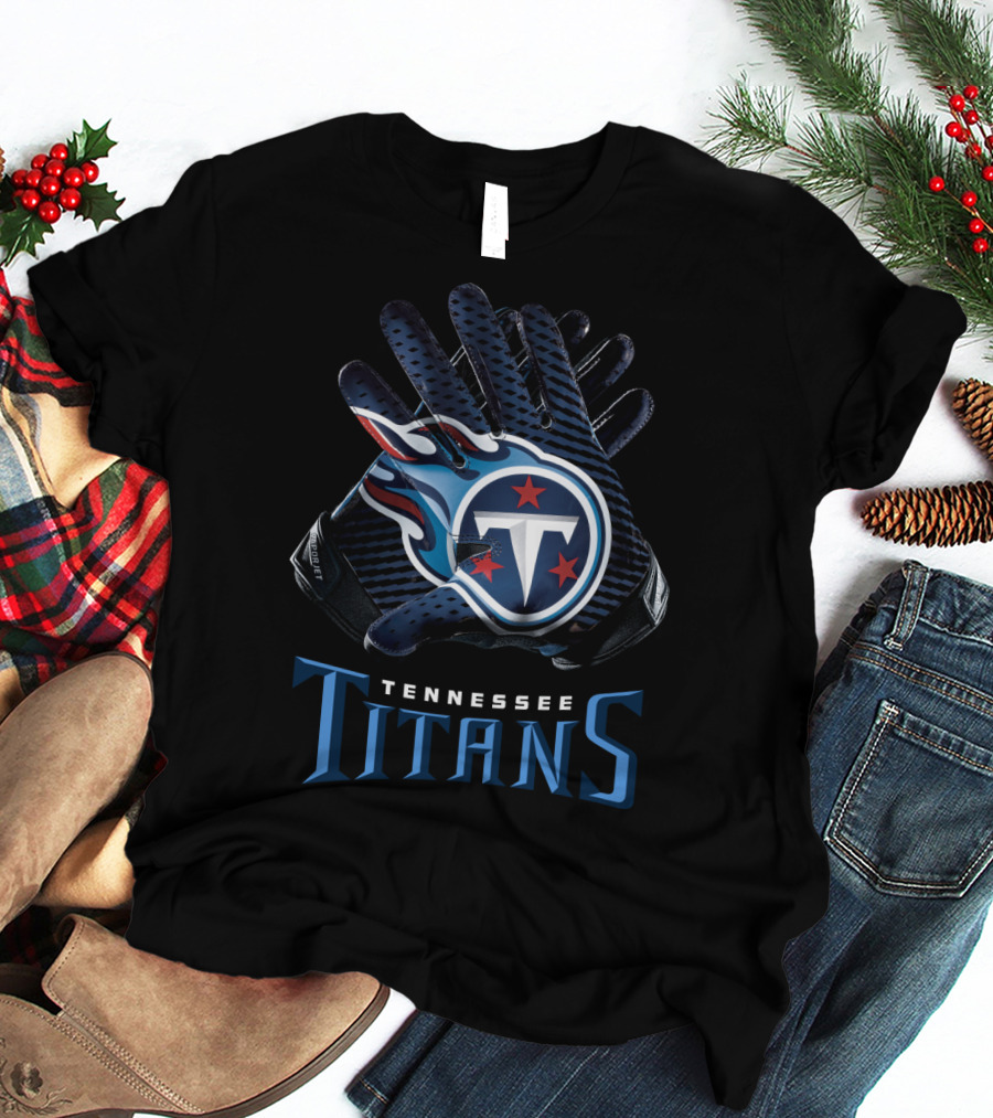 Tennessee Titans Nfl Gloves Team Logo Football Fan Gear T-Shirt