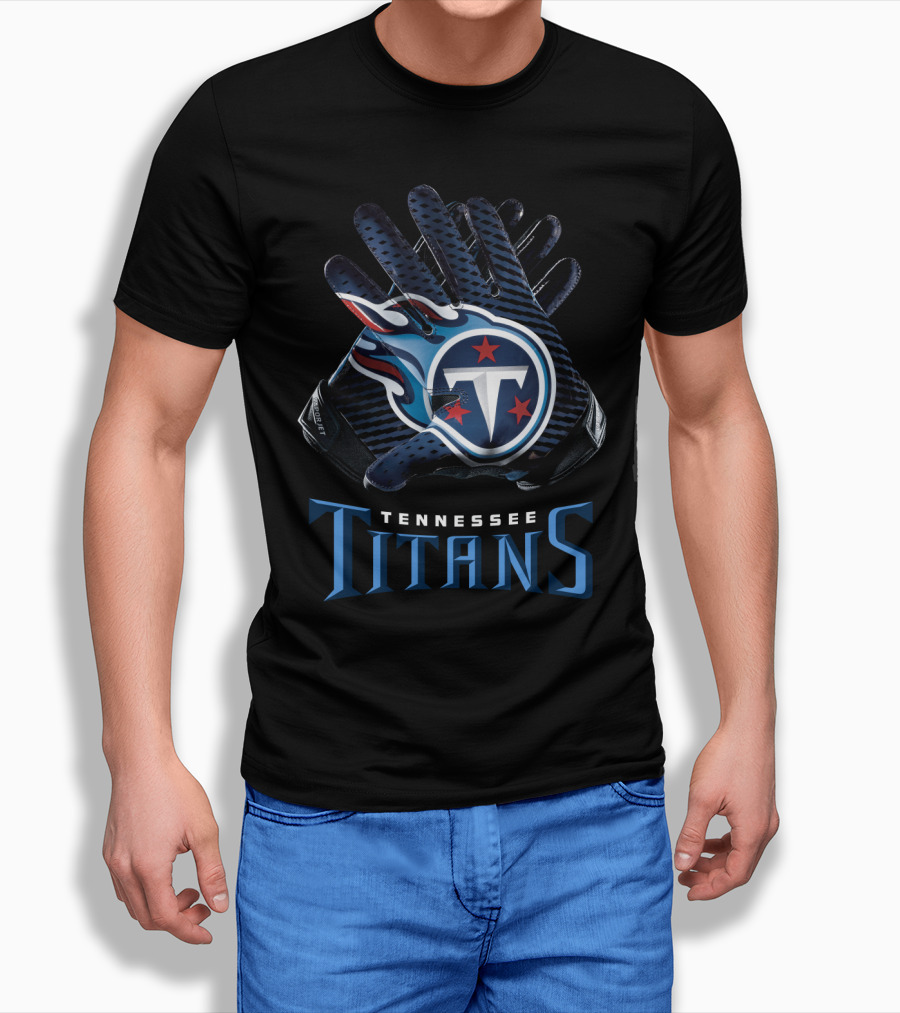 Tennessee Titans Nfl Gloves Team Logo Football Fan Gear T-Shirt
