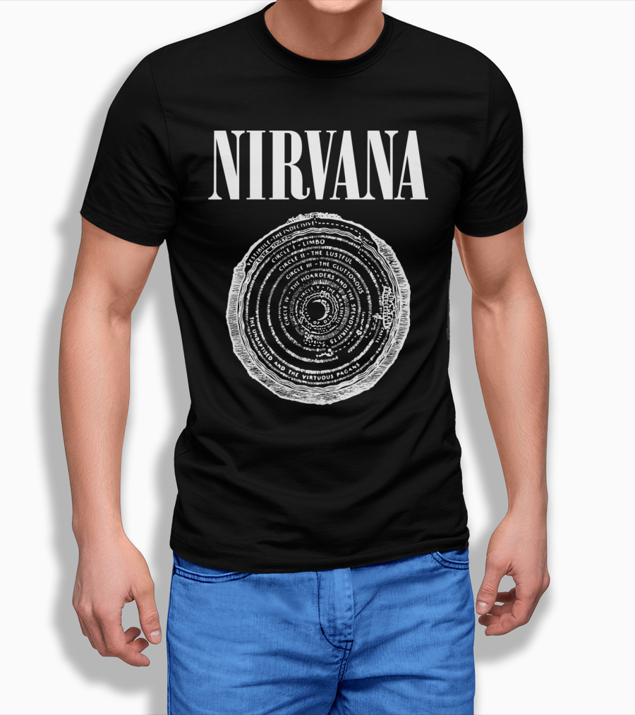 Nirvana Dante's Inferno Circles Limbo Lustful Gluttonous Hoarders Wrathful Heretics Violent Fraudulent Traitors T-Shirt