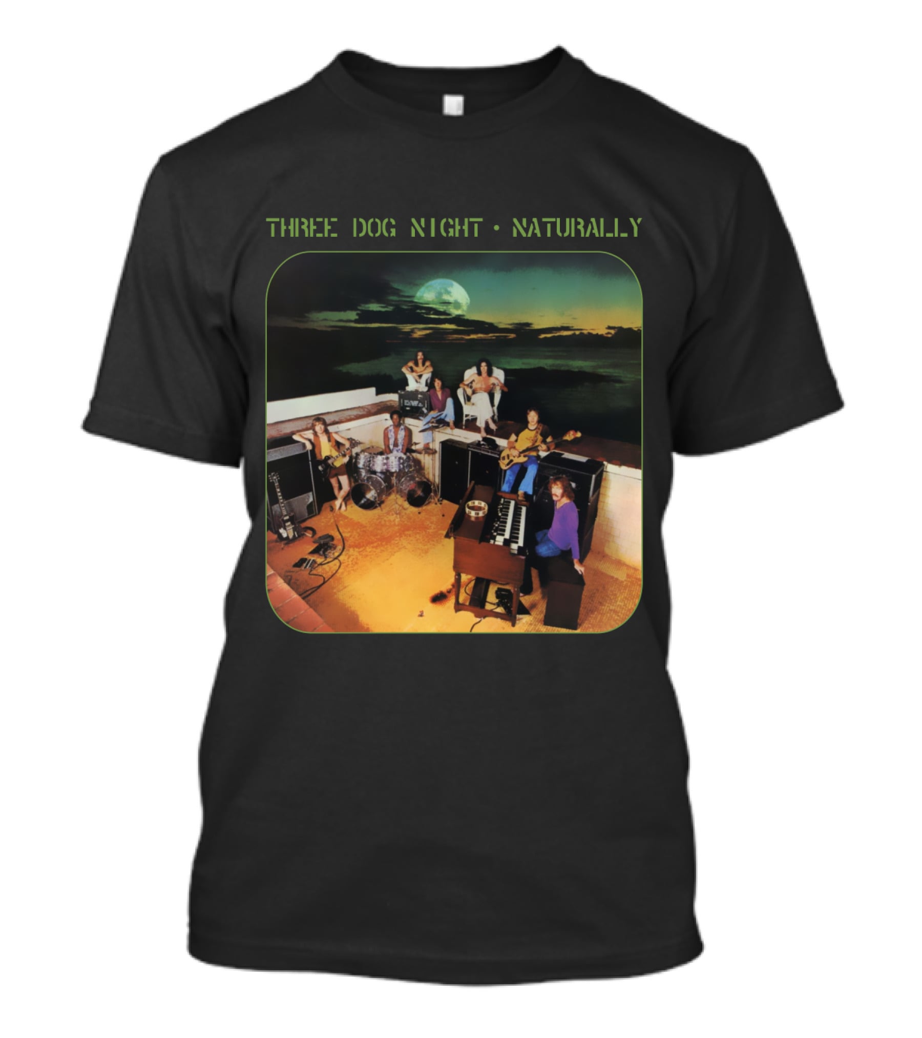 Three Dog Night Naturally Album Cover Retro Music Scene T-Shirt