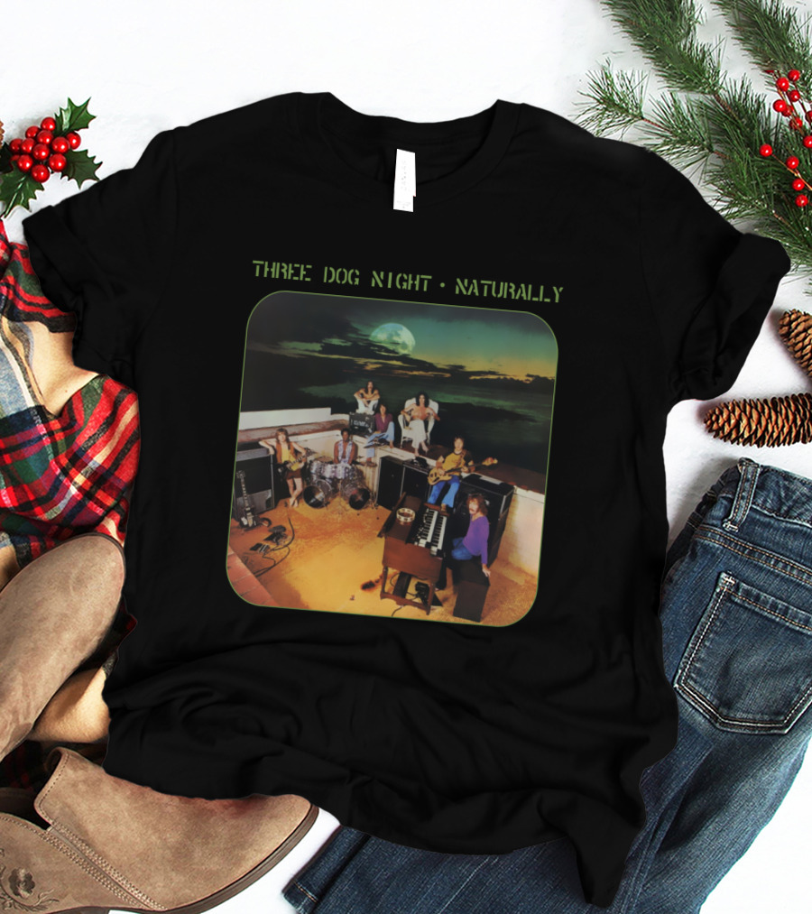 Three Dog Night Naturally Album Cover Retro Music Scene T-Shirt
