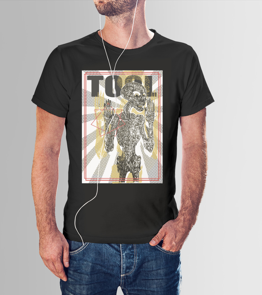 Tool Skeletal Figure Geometric Patterns T-Shirt