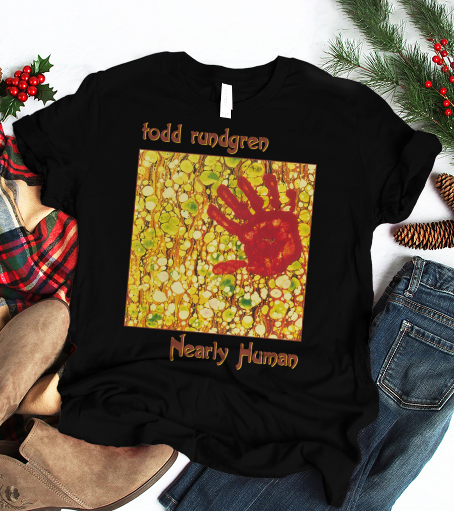 Todd Rundgren Nearly Human Red Handprint Abstract T-Shirt