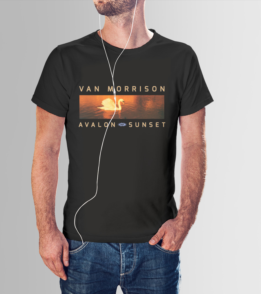 Van Morrison Avalon Sunset Swan On Golden Water T-Shirt