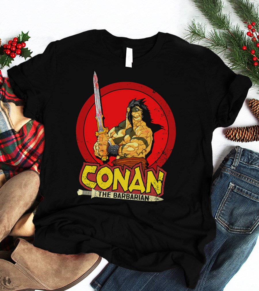 Conan The Barbarian Sword Warrior Red Circle T-Shirt