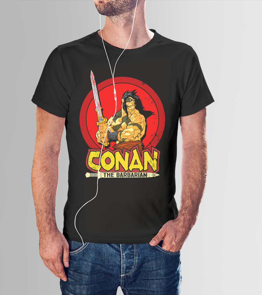 Conan The Barbarian Sword Warrior Red Circle T-Shirt