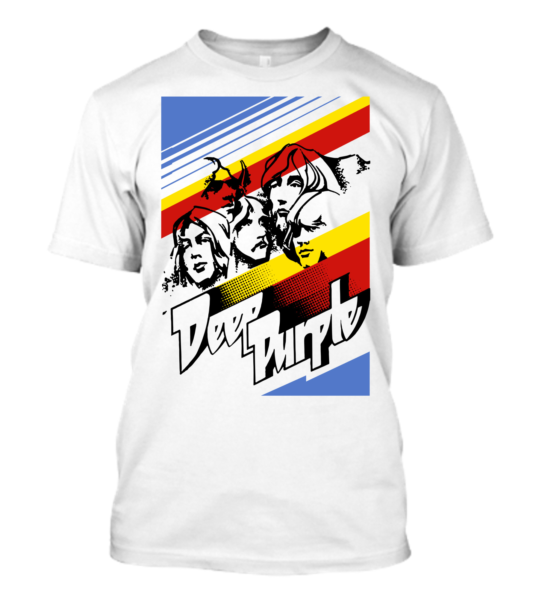 Deep Purple Iconic Band Members Retro Style T-Shirt