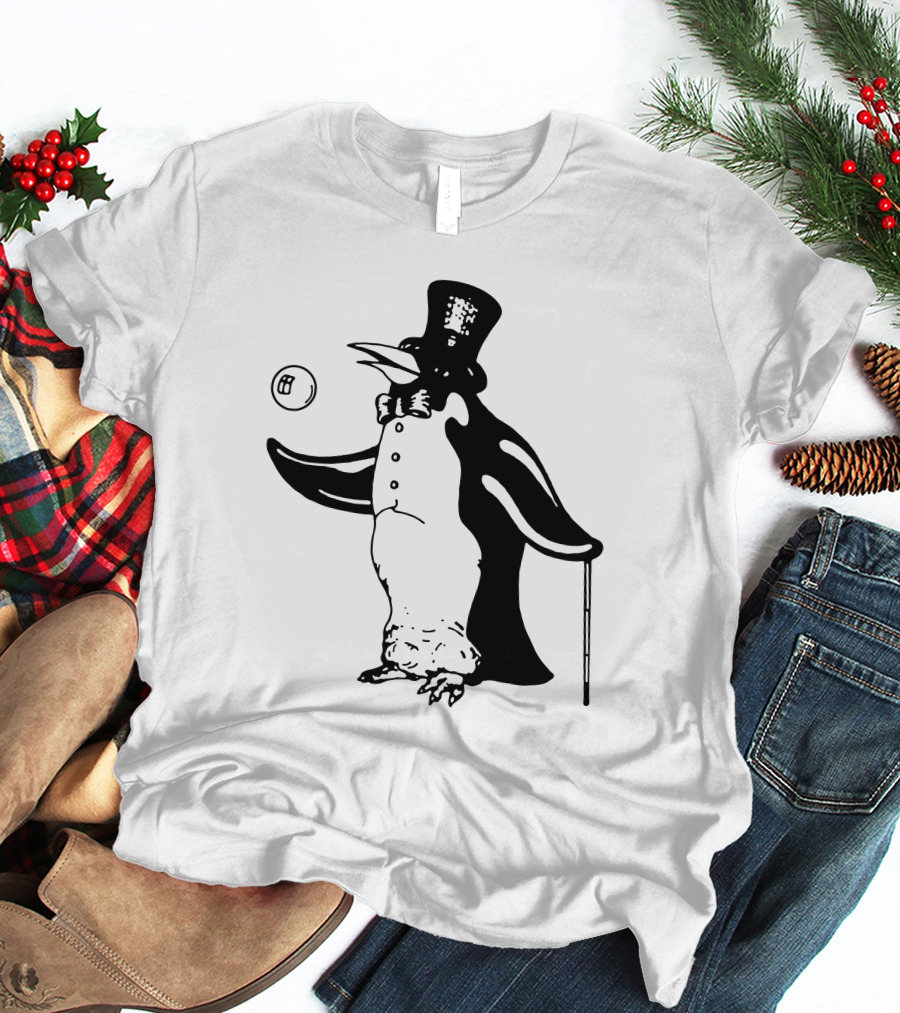 Penguin With Top Hat And Cane Flm T-Shirt