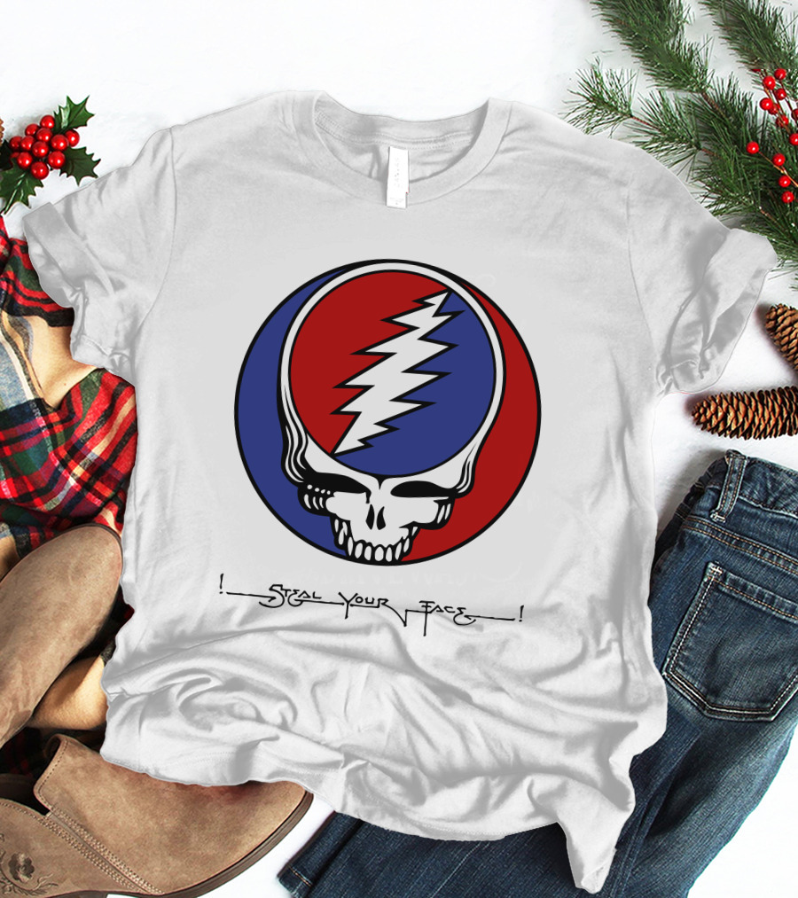 Steal Your Face Grateful Dead Skull Logo With Lightning Bolt T-Shirt